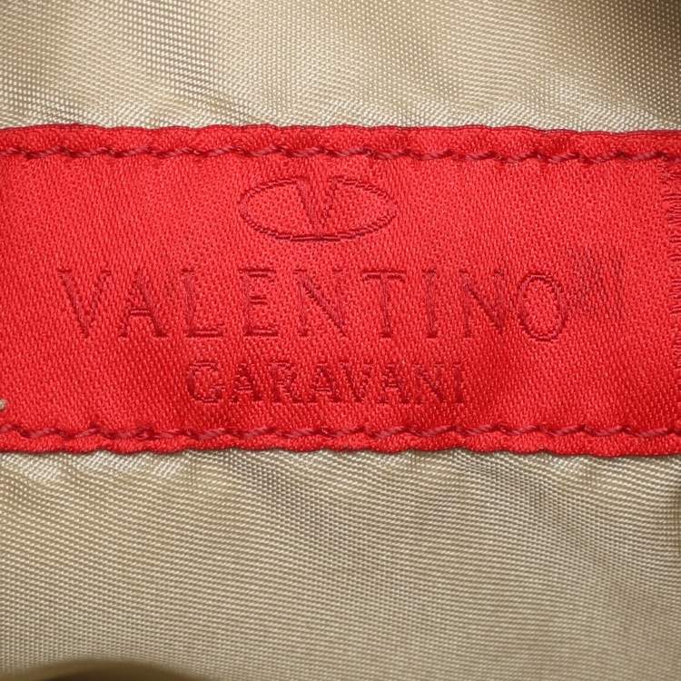 Pre Owned Valentino Gold Leather Wristlet Clutch