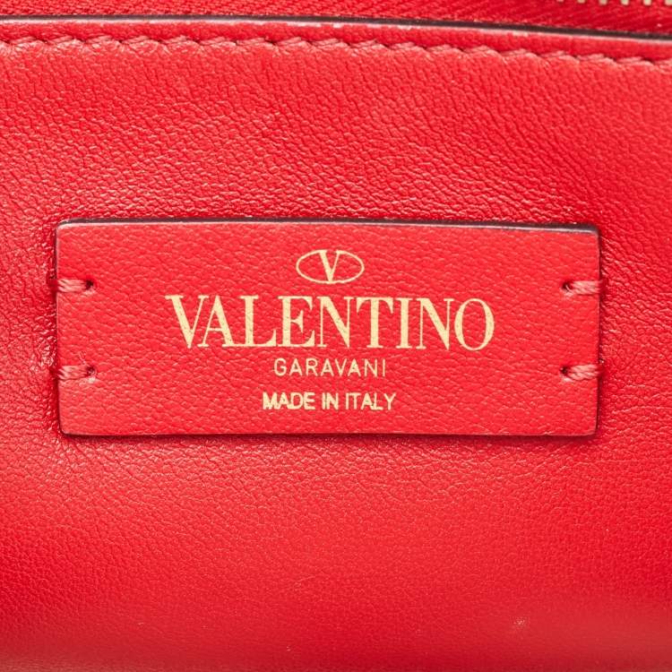 Pre Owned Valentino Off White Leather VRing Flap Top Handle Bag