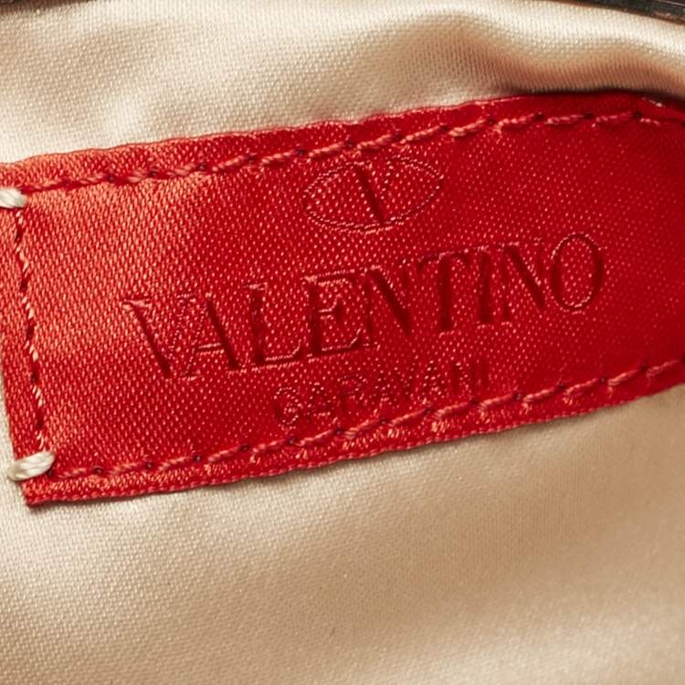 Pre Owned Valentino Red/Burgundy Nylon Large Flower Applique Tote