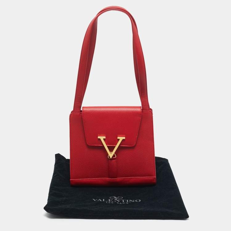 Pre Owned Valentino Red Leather Vintage Satchel