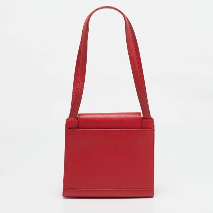 Pre Owned Valentino Red Leather Vintage Satchel
