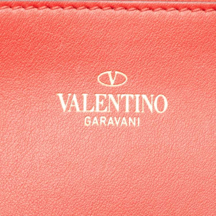 Pre Owned Valentino Black/White Leather Medium VLogo Escape Tote