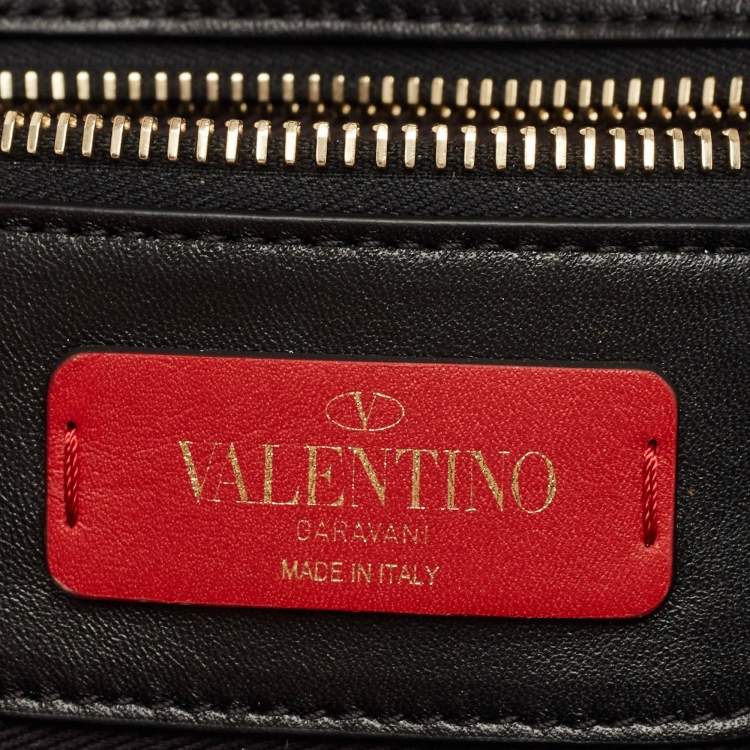 Pre Owned Valentino Tricolor Quilted Leather and Snakeskin Medium Candystud Top Handle Bag