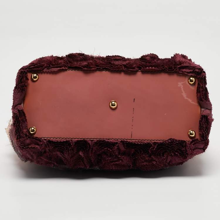 Pre Owned Valentino Multicolor Patent Leather and Satin Rosier Tote