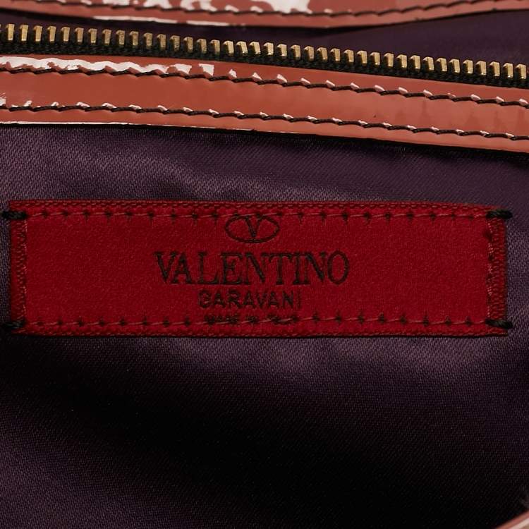 Pre Owned Valentino Multicolor Patent Leather and Satin Rosier Tote