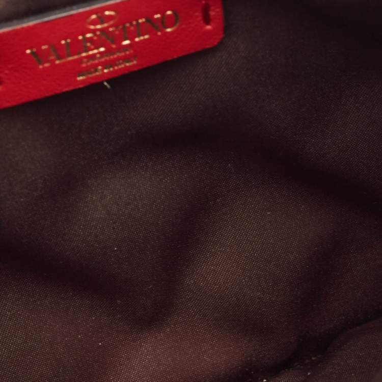 Pre Owned Valentino Metallic Quilted Leather Rockstud Pouch 