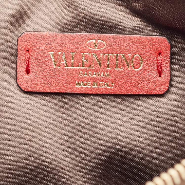 Pre Owned Valentino Metallic Quilted Leather Rockstud Pouch 