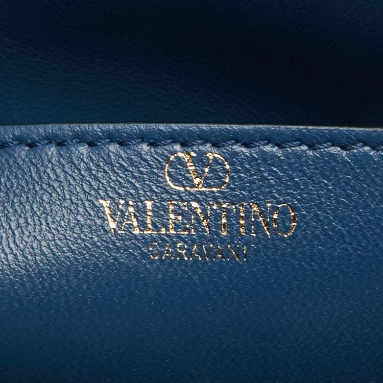 Pre Owned Valentino Blue Denim All Time Flap Shoulder Bag