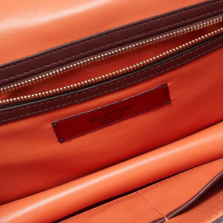 Pre Owned Valentino Multicolor Floral Leather Medium Rockstud Glam Lock Flap Bag