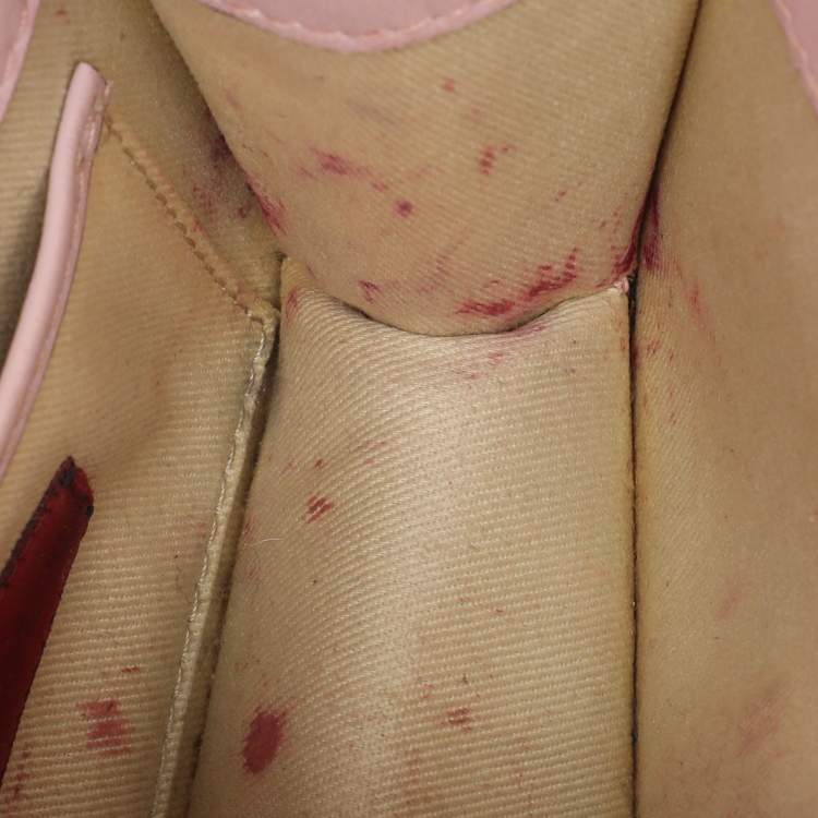 Pre Owned Valentino Light Pink Leather Mini Rockstud Glam Lock Shoulder Bag