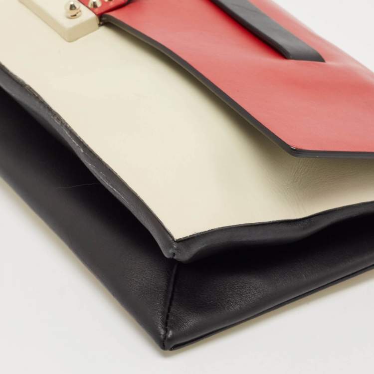 Pre Owned Valentino Multicolor Leather Mime Clutch