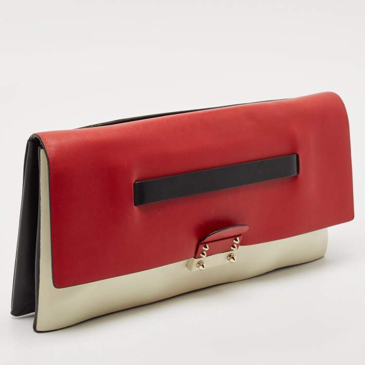 Pre Owned Valentino Multicolor Leather Mime Clutch
