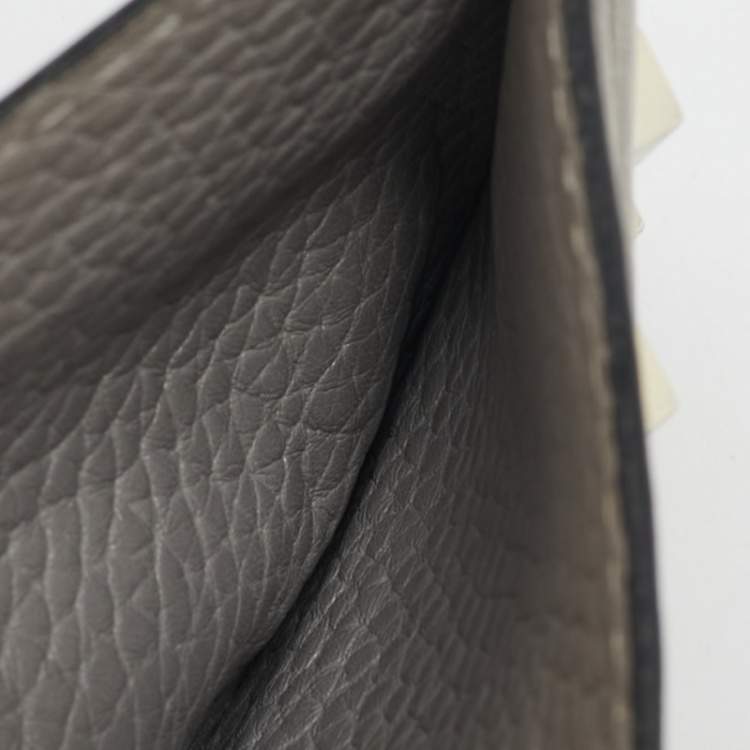 Pre Owned Valentino Grey Leather Rockstud Card Holder