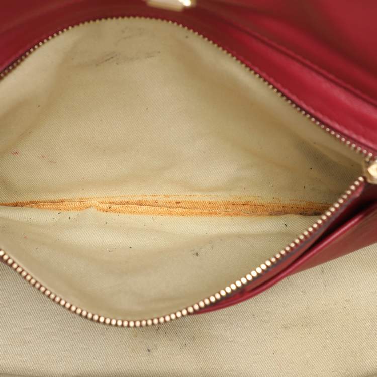 Pre Owned Valentino Red Leather Medium Rockstud Trapeze Tote