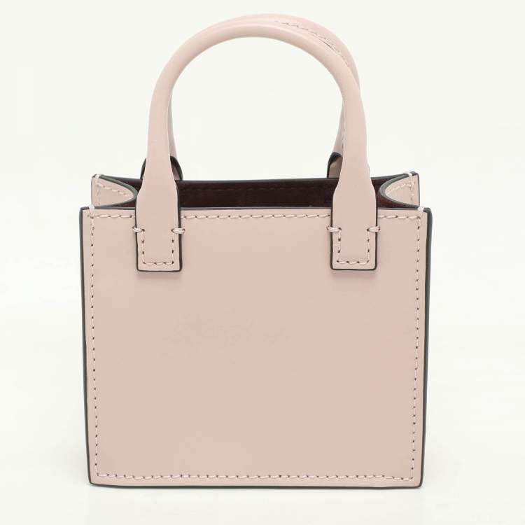 Pre Owned Valentino Garavani Blush Pink Leather Mini VLogo Walk Pouch