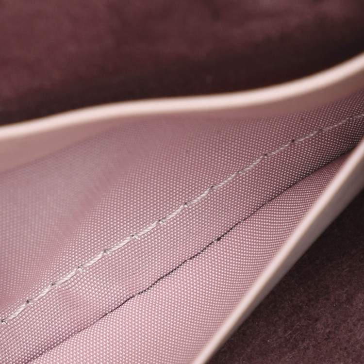 Pre Owned Valentino Garavani Blush Pink Leather Mini VLogo Walk Pouch