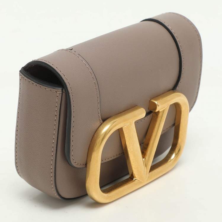 Pre Owned Valentino Beige Leather Mini Supervee Belt Bag