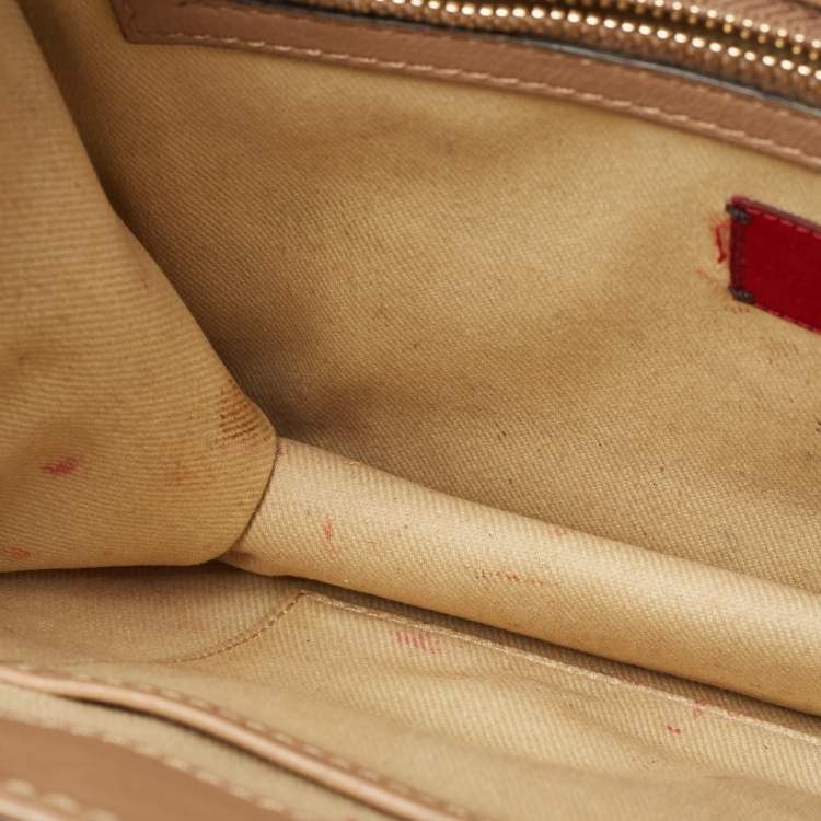 Pre Owned Valentino Beige Leather Medium Glam Lock Shoulder Bag