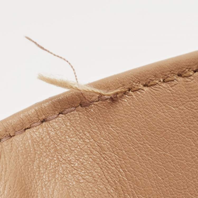 Pre Owned Valentino Beige Leather Medium Glam Lock Shoulder Bag