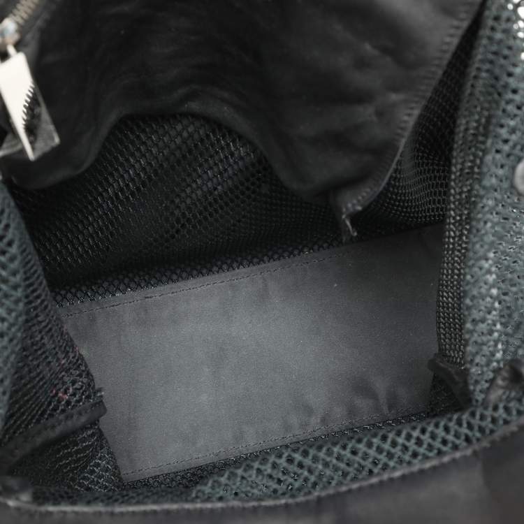 Pre Owned Valentino Black Leather and Mesh Bow Tote