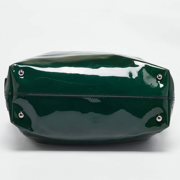 Pre Owned Valentino Green Patent Leather Chain Tote