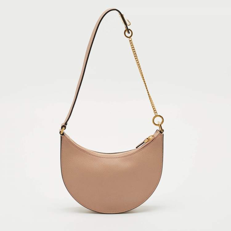 Pre Owned Valentino Beige Leather Mini VLogo Hobo
