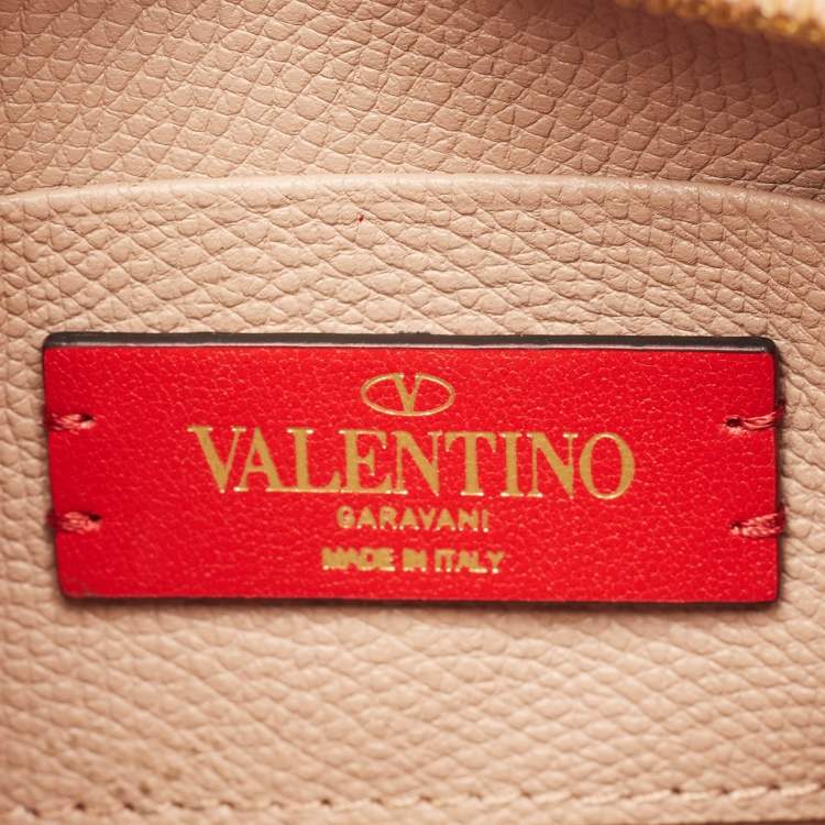 Pre Owned Valentino Beige Leather Mini VLogo Hobo