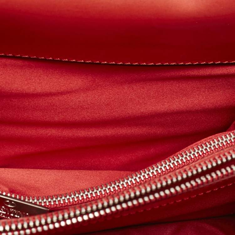 Pre Owned Valentino Red Leather Bow Flap Shoulder Bag