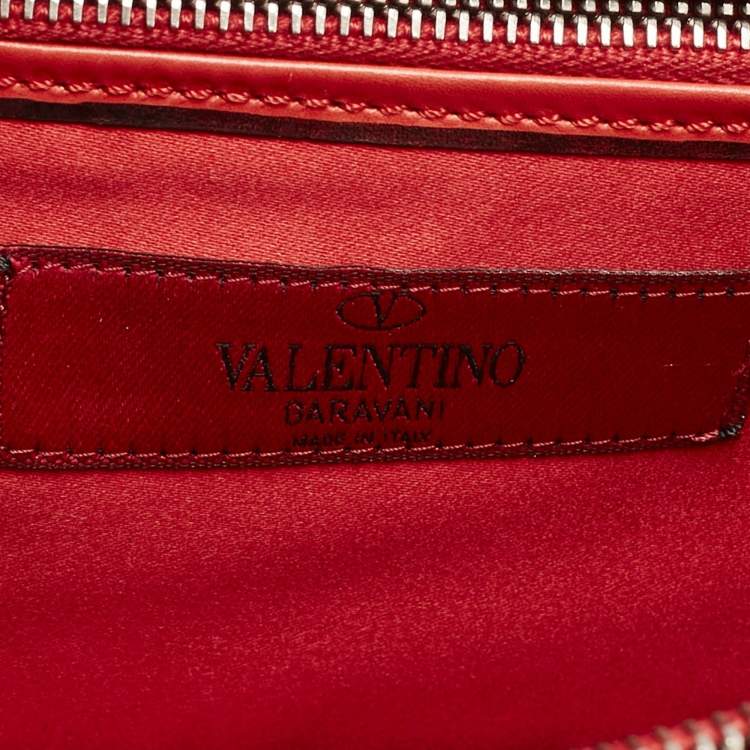 Pre Owned Valentino Red Leather Bow Flap Shoulder Bag