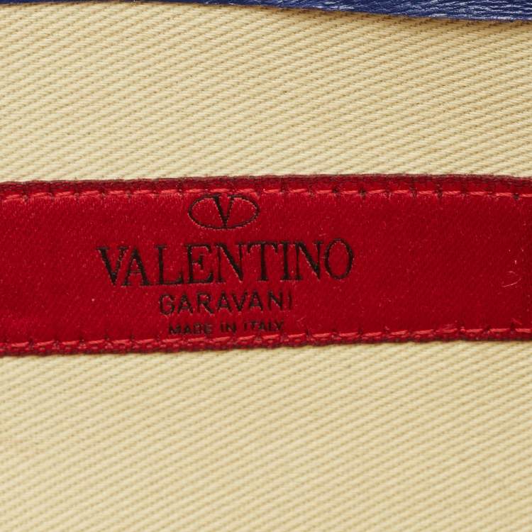 Pre Owned Valentino Blue Leather Va Va Voom Chain Clutch