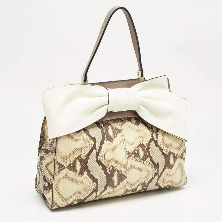 Pre Owned Valentino Multicolor Python and Leather Aphrodite Bow Bag