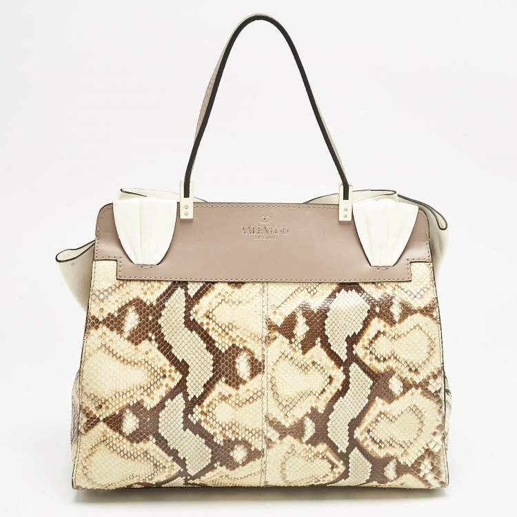 Pre Owned Valentino Multicolor Python and Leather Aphrodite Bow Bag