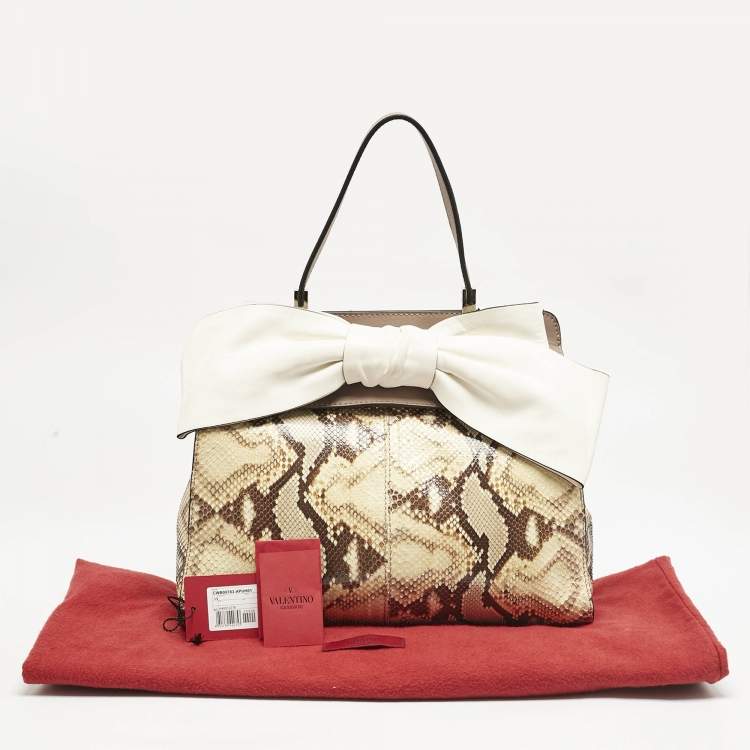 Pre Owned Valentino Multicolor Python and Leather Aphrodite Bow Bag