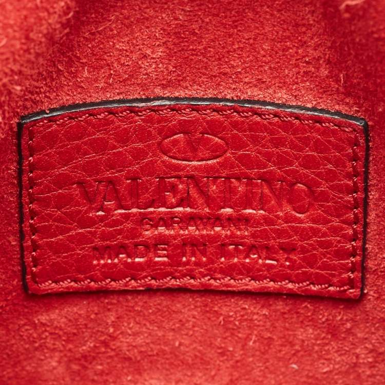 مملوكة مسبقًا Valentino Red Leather Mini My Rockstud Top Handle Bag