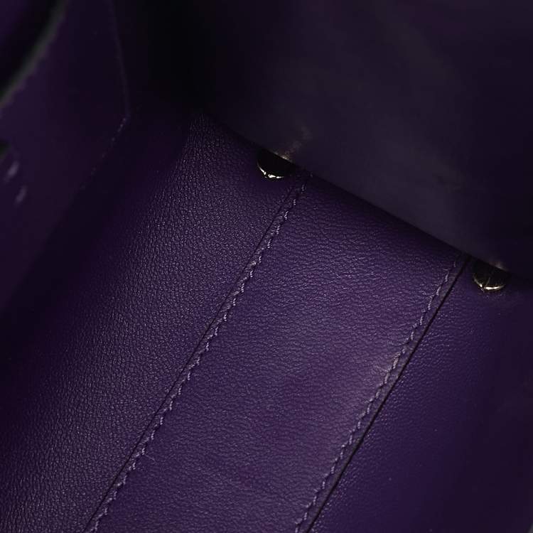 Pre Owned Valentino Purple Suede Crystal Embellished Mini VSling Top Handle Bag