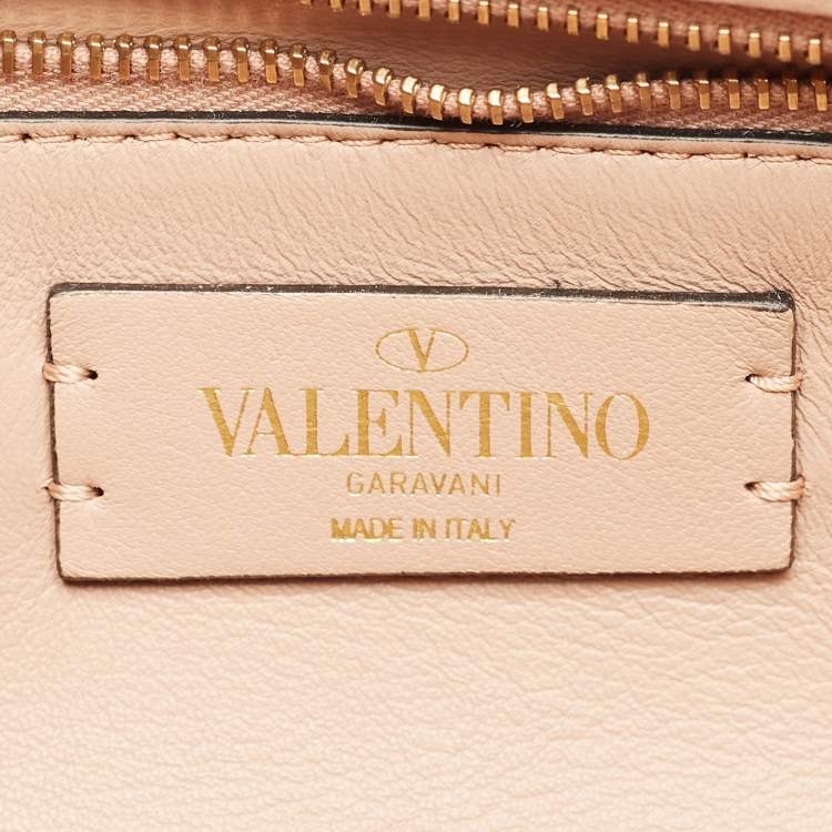 Pre Owned Valentino Beige Leather Large Roman Stud Shoulder Bag