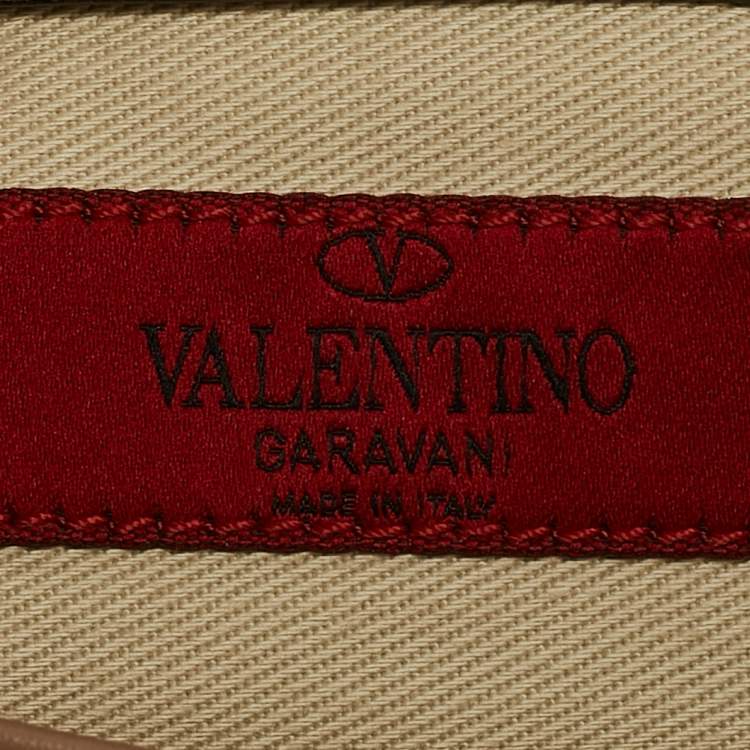 Pre Owned Valentino Beige Leather Rockstud Dome Satchel