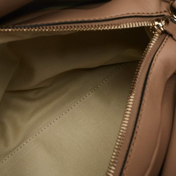 Pre Owned Valentino Beige Leather Rockstud Dome Satchel