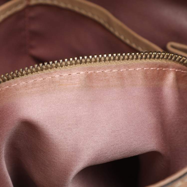 Pre Owned Valentino Beige Leather Floral Applique Shoulder Bag