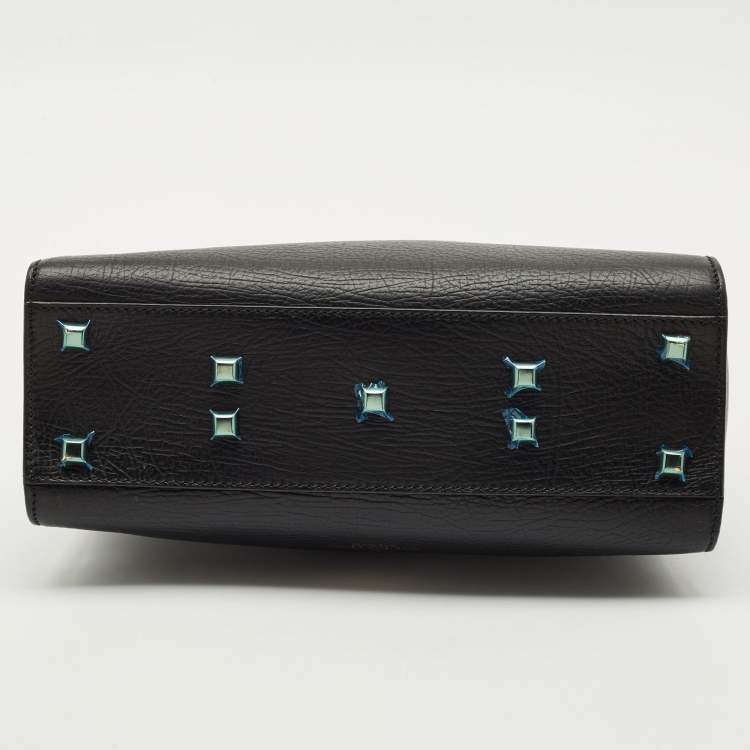 Pre Owned Valentino Black Leather Medium My Rockstud Top Handle Bag