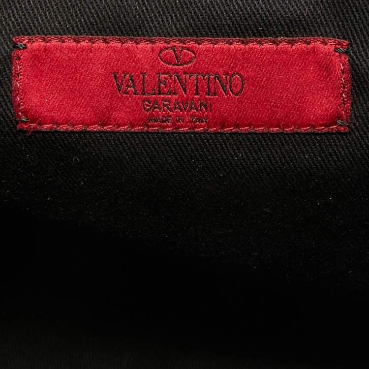 Pre Owned Valentino Black Leather Rockstud Zip Satchel