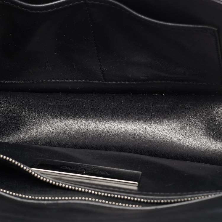 Pre Owned Valentino Black Leather Medium Noir Edition Glam Lock Shoulder Bag