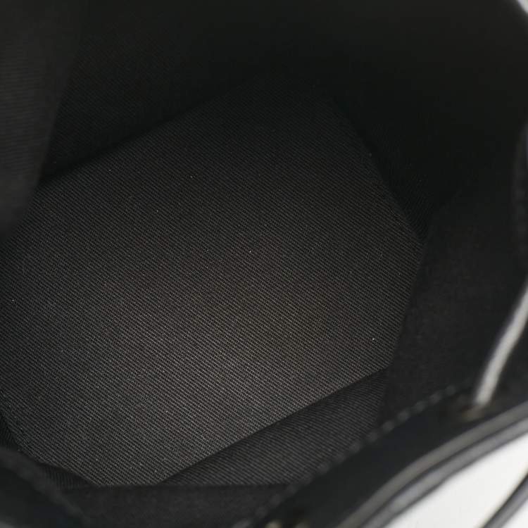Pre Owned Valentino Black Panther Print Canvas Mini Escape Bucket Bag