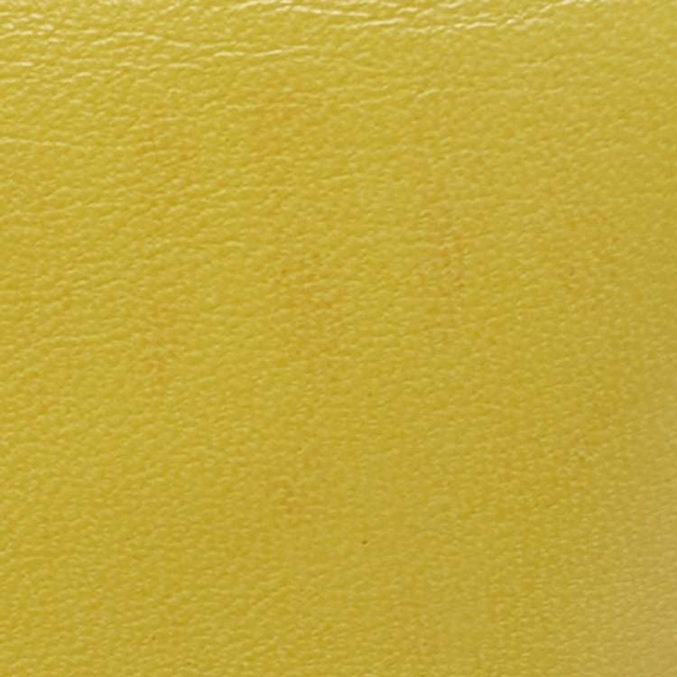 Pre Owned Valentino Yellow Leather Rockstud Flap Wristlet Clutch
