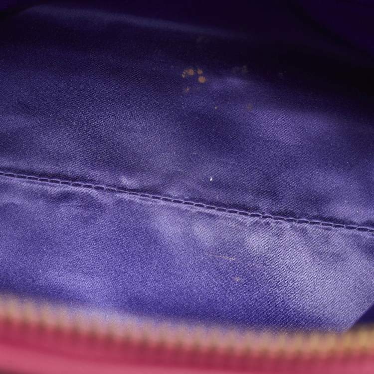 Pre Owned Valentino Petale Rose Fuchsia Leather Dome Satchel