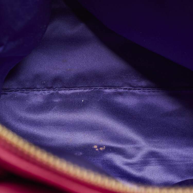 Pre Owned Valentino Petale Rose Fuchsia Leather Dome Satchel