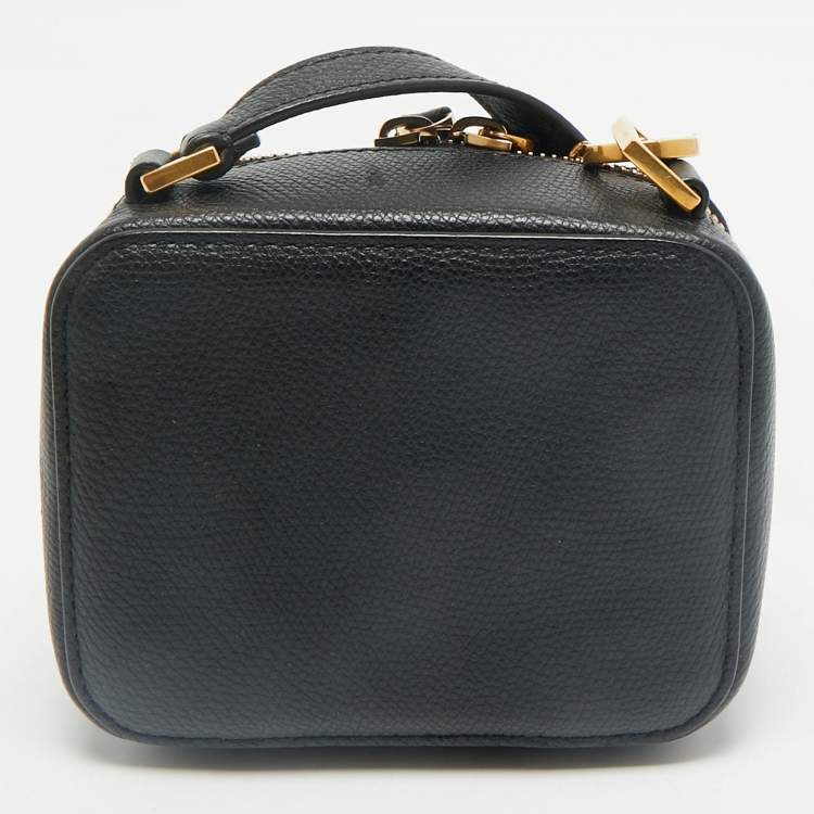 Pre Owned Valentino Black Leather Mini VSling Camera Crossbody Bag