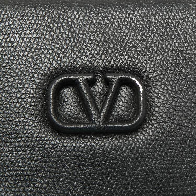 Pre Owned Valentino Black Leather Mini VSling Camera Crossbody Bag