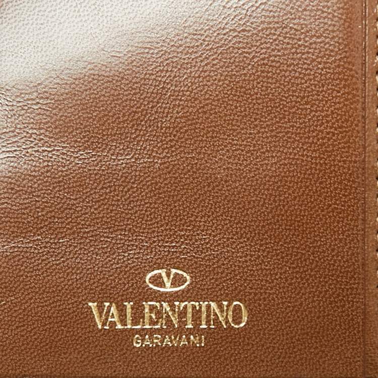 Pre Owned Valentino Beige Python Bow Flap Continental Wallet