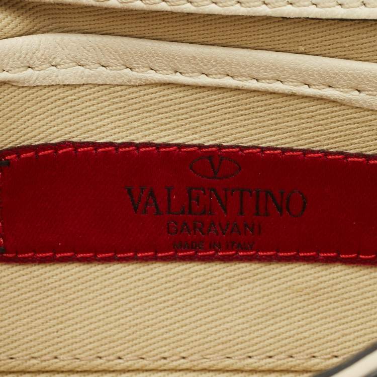 Pre Owned Valentino Ivory Leather Mini Va Va Voom Chain Clutch